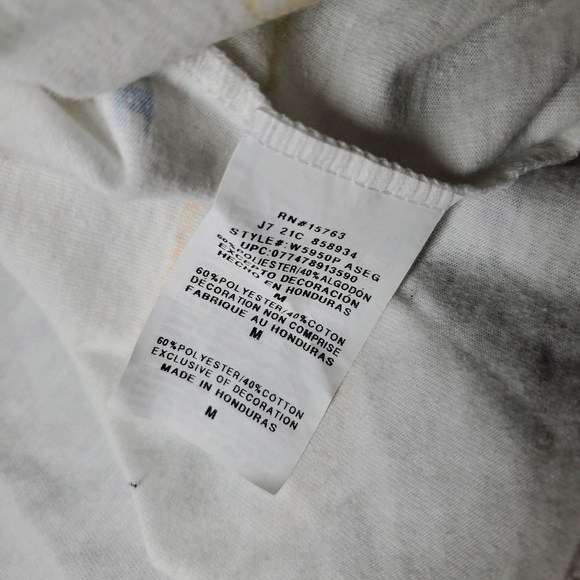 Champion Women's Cropped White Mult-Color Logo Print T-Shirt Size Small EUC - Picture 9 of 15